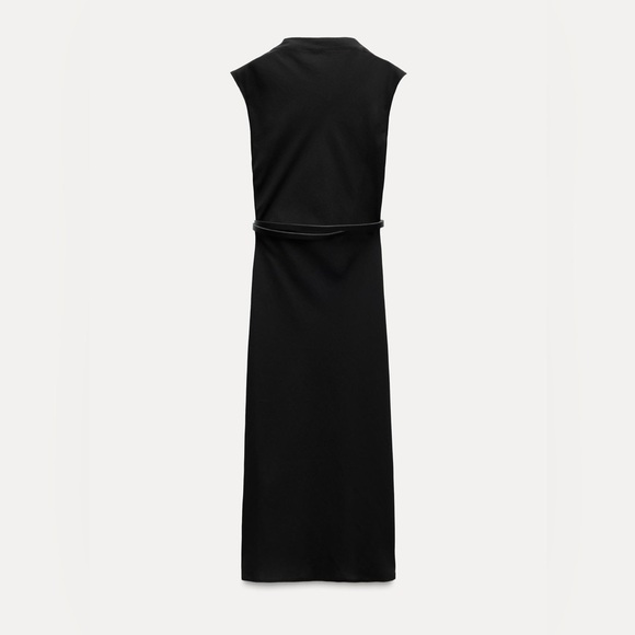 ZARA ZW COLLECTION BELTED MIDI DRESS NWT - Picture 7 of 9